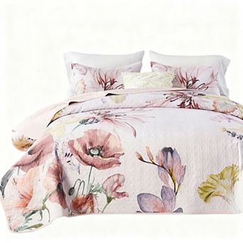 Floral Lightweight Summer Bedspread Three-Piece Set