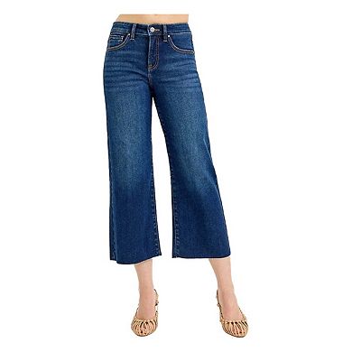 RISEN Full Size Tummy Control High Rise Crop Wide Jeans Plus Size