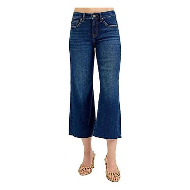 RISEN Full Size Tummy Control High Rise Crop Wide Jeans Plus Size