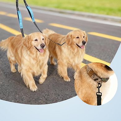 Double Dog Leash with Adjustable Long Rope and Dual Control Handles 1Pc