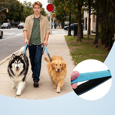 Double Dog Leash with Adjustable Long Rope and Dual Control Handles 1Pc