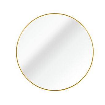 KWPZQEB 16 Inch Modern Metal Frame Round Bathroom Mirror for Entryway, Bathroom
