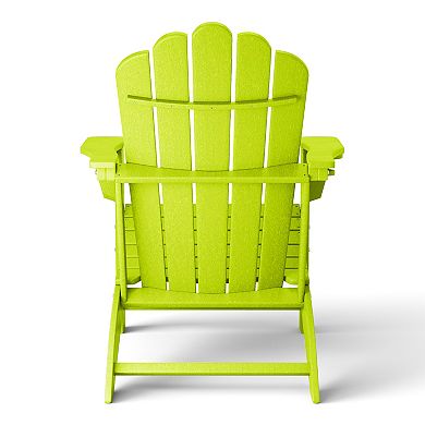 Outdoor Patio HDPE Adirondack Chair With Cup Holder and Table Set