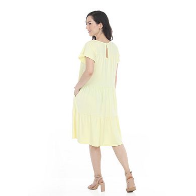 Women’s Flutter Sleeve Ruffle Tiered Dress