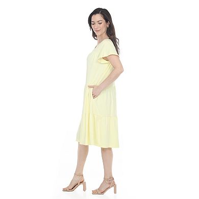 Women’s Flutter Sleeve Ruffle Tiered Dress