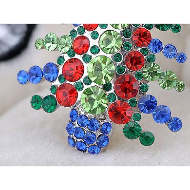 Merry Christmas Rhinestone Gem Hanging Lights Holiday Ornament Tree Pin Brooch