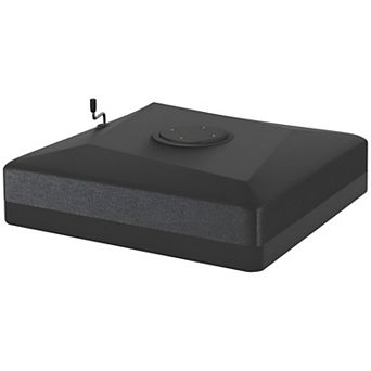 Outdoor Umbrella Base with Crank Handle Wheels and Adjustable Leveling Feet