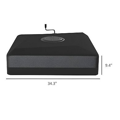 Outdoor Umbrella Base with Crank Handle Wheels and Adjustable Leveling Feet