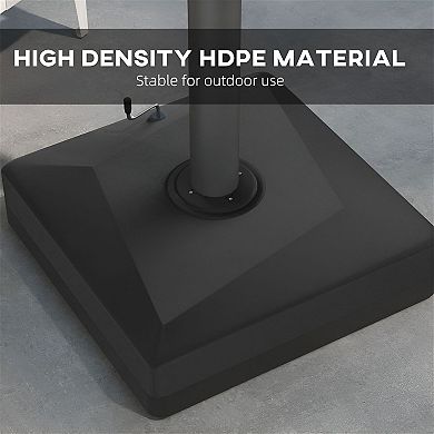 Outdoor Umbrella Base with Crank Handle Wheels and Adjustable Leveling Feet