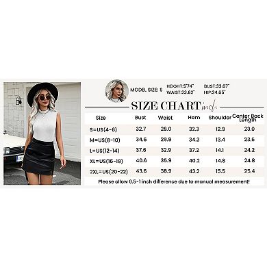Zeagoo Women's Sleeveless Mock Turtleneck Tank Tops Slim Fit Ribbed Basic Layering Shirts