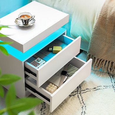 Dream bedside table, with LED lights, sofa cabinet, storage cabinet