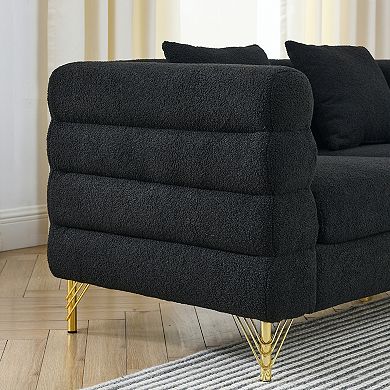 Pnronnc Loveseat Sofa, 2-Seater Small Space Sofa with Deep Seating and 2 Pillows