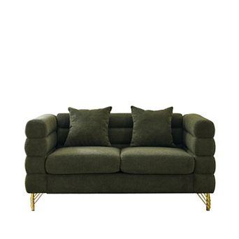 Pnronnc Loveseat Sofa, 2-Seater Small Space Sofa with Deep Seating and 2 Pillows