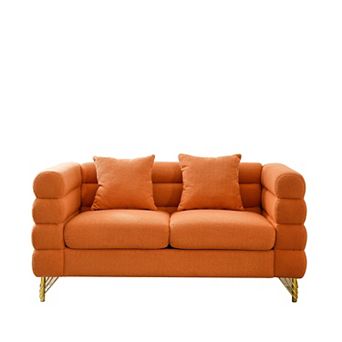 Pnronnc Loveseat Sofa, 2-Seater Small Space Sofa with Deep Seating and 2 Pillows