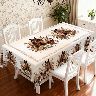 Round Tablecloth - Animals Table Covers, Rectangle Table Cloths for Dining Room, Party, Home Decor