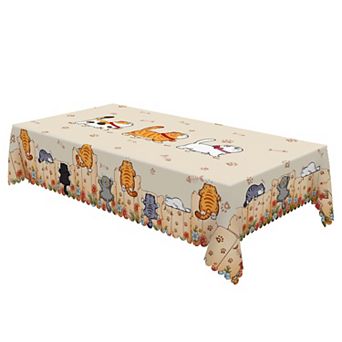 Round Tablecloth - Animals Table Covers, Rectangle Table Cloths for Dining Room, Party, Home Decor