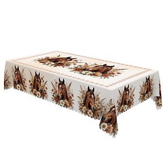 Round Tablecloth - Animals Table Covers, Rectangle Table Cloths for Dining Room, Party, Home Decor