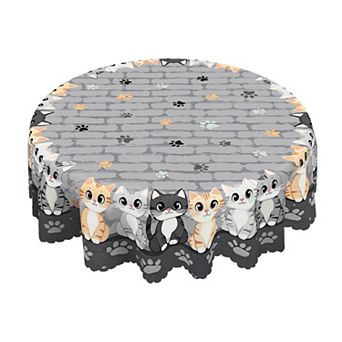 Round Tablecloth - Animals Table Covers, Rectangle Table Cloths for Dining Room, Party, Home Decor