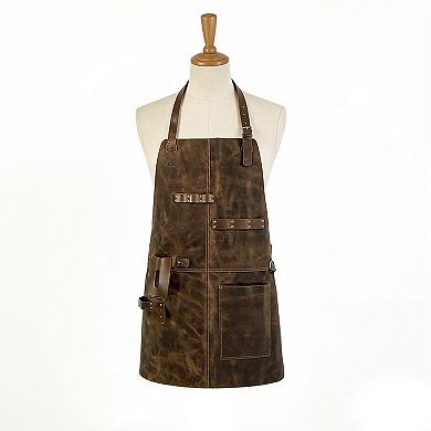 Full Coverage Work Apron with Multi Pocket Storage PU Utility Apron for Cooking Grilling Workshop