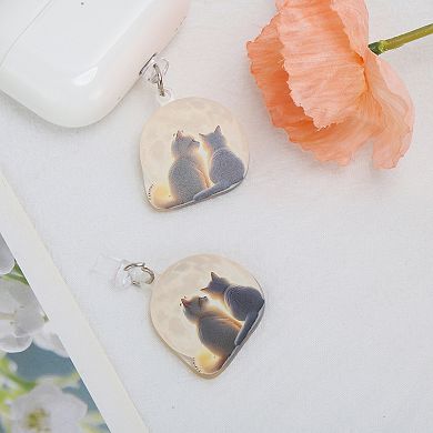 Cat Pendants Dust Plug Charm for Lightning Light Yellow 2 Pcs