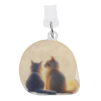 Cat Pendants Dust Plug Charm for Lightning Light Yellow 2 Pcs