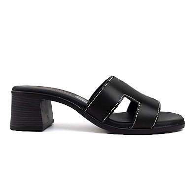 Sorrento Leather Medium Heel Sandal (Women)