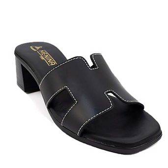 Sorrento Leather Medium Heel Sandal (Women)