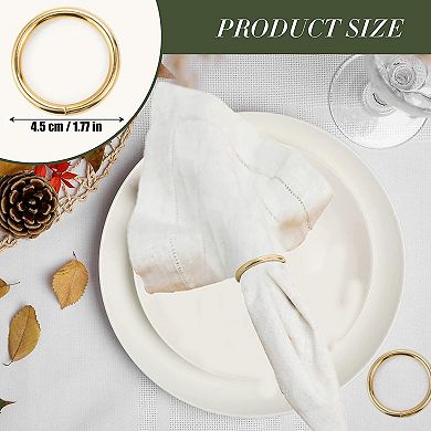 Napkin Rings 10 Stainless Steel Metal Round Table Wedding Christmas Party Dinner