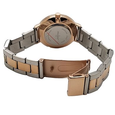 Peugeot Womens Sleek 30mm Round Watch with Stainless Steel Bracelet
