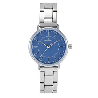 Peugeot Womens Sleek 30mm Round Watch with Stainless Steel Bracelet