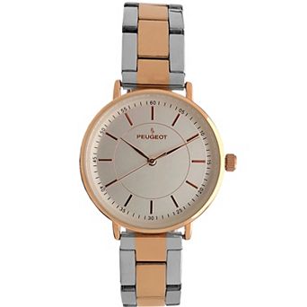 Peugeot Womens Sleek 30mm Round Watch with Stainless Steel Bracelet