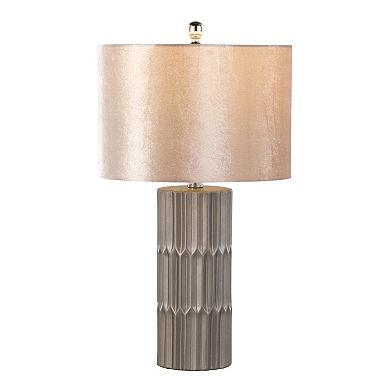 Loheer Contemporary Ceramic Table Lamp with Fabric Shade