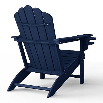 Outdoor Patio HDPE Adirondack Chair With Cup Holder