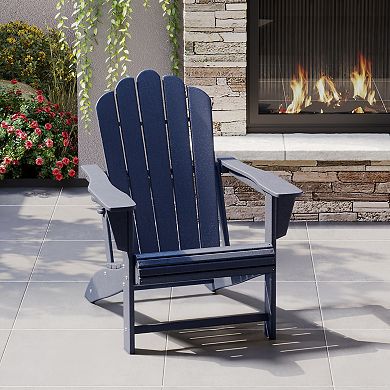 Outdoor Patio HDPE Adirondack Chair With Cup Holder