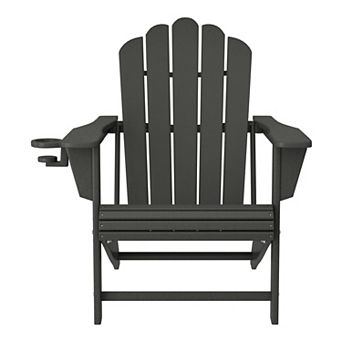 Outdoor Patio HDPE Adirondack Chair With Cup Holder