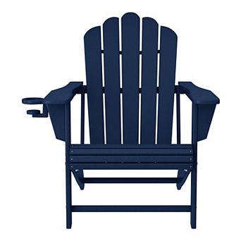 Outdoor Patio HDPE Adirondack Chair With Cup Holder