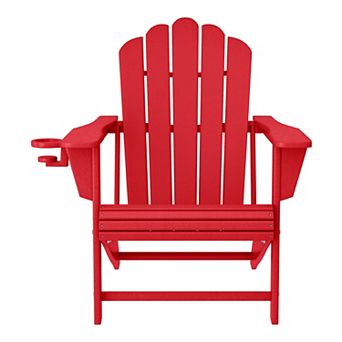 Outdoor Patio HDPE Adirondack Chair With Cup Holder