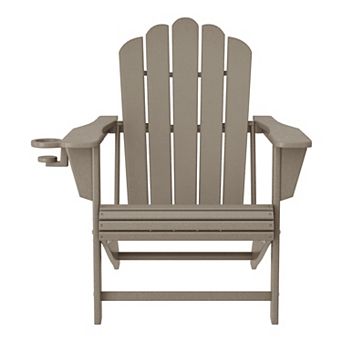 Outdoor Patio HDPE Adirondack Chair With Cup Holder