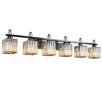 Modern 6-Light Crystal Vanity Light for Bathroom