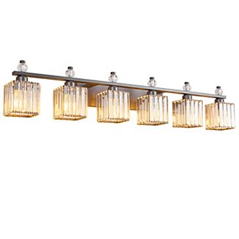 Modern 6-Light Crystal Vanity Light for Bathroom
