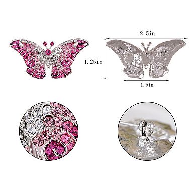 Empress Monarch Winged Butterfly Crystal Rhinestone Brooch Pin