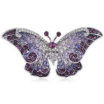 Empress Monarch Winged Butterfly Crystal Rhinestone Brooch Pin