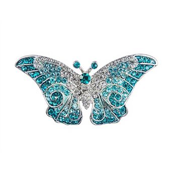 Empress Monarch Winged Butterfly Crystal Rhinestone Brooch Pin