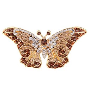 Empress Monarch Winged Butterfly Crystal Rhinestone Brooch Pin