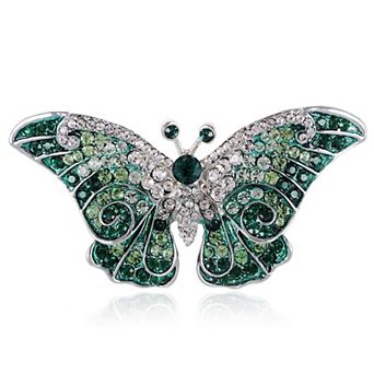 Empress Monarch Winged Butterfly Crystal Rhinestone Brooch Pin