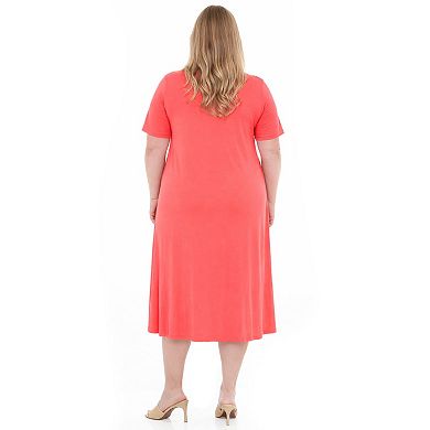 Plus Size Tee Swing Midi Dress