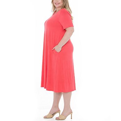 Plus Size Tee Swing Midi Dress