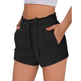 PINSPARK Women's 5" Soft Sweat Shorts Drawstring Summer Lounge Workout Shorts with Pockets