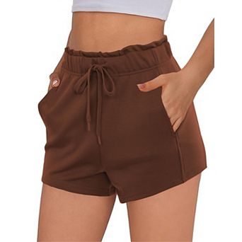 PINSPARK Women's 5" Soft Sweat Shorts Drawstring Summer Lounge Workout Shorts with Pockets