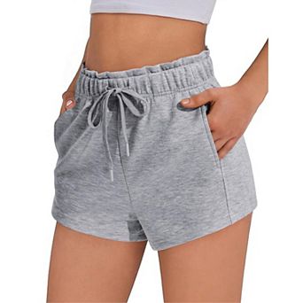 PINSPARK Women's 5" Soft Sweat Shorts Drawstring Summer Lounge Workout Shorts with Pockets